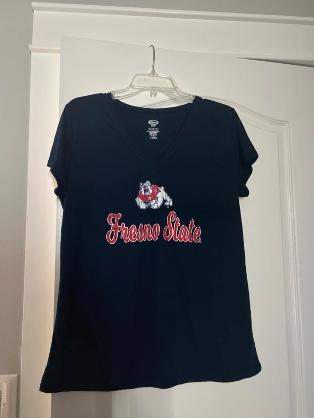 Fresno State Women's Short Sleeve V-Neck Tee - Dark Navy